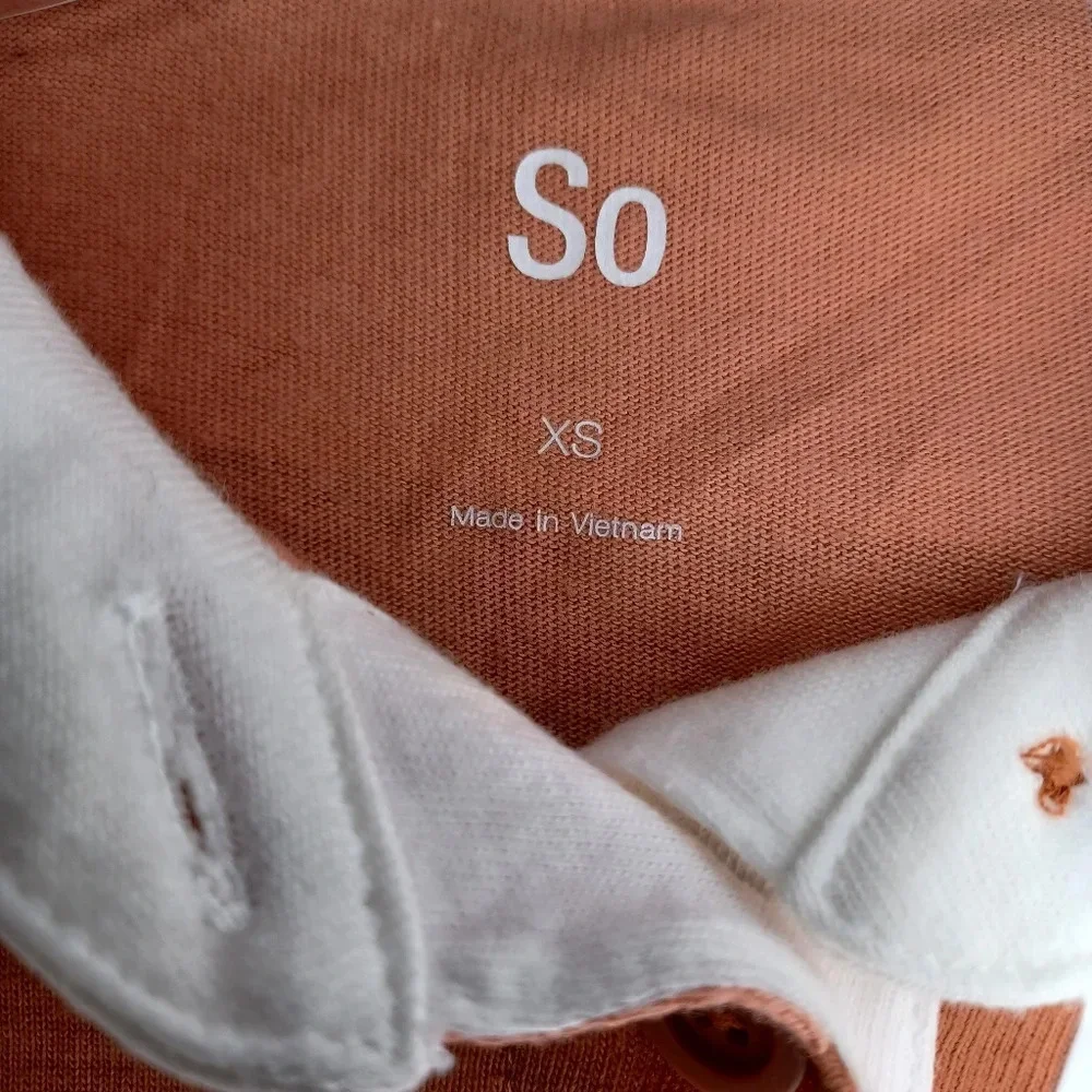 SO striped cropped long sleeve polo rugby-style preppy Y2K School shirt - Picture 7 of 12